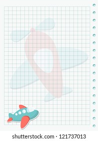 Blue squared paper sheet background for baby boy