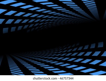 Blue squared tunnel