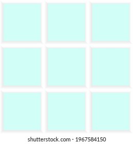 Blaue Quadrate, Hintergrund. Mosaikfliesen. Nahtlose Vektorgrafik.