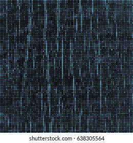 blue squares of different sizes. black abstract background. halftone effect. vector illustration