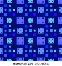 blue squares geometric seamless pattern