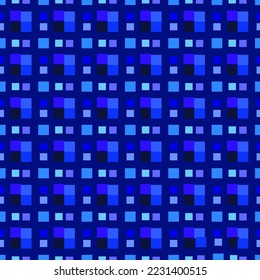 blue squares geometric seamless pattern