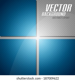 Blue squares in the gray space - vector layout.