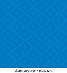 Blue Squares Pixel Art Pattern. Checked Neutral Seamless Pattern for Modern Design in Flat Style. Tileable Geometric Vector Background.