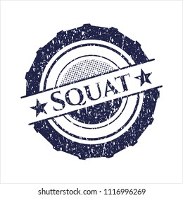 Blue Squat rubber stamp