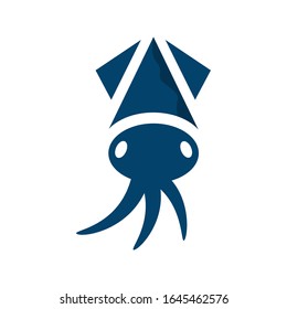 blue squid logo design sea life vector illustrations