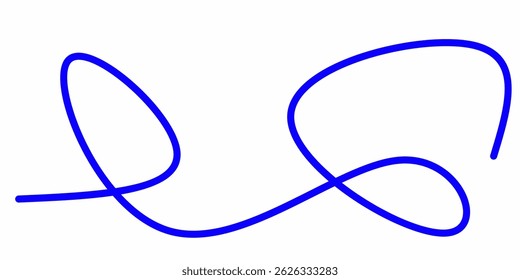 blue squiggly curly lines. blue squiggly line strokes. Swoosh, swash underline stroke set. Abstract wavy thin lines. Scribble elements.