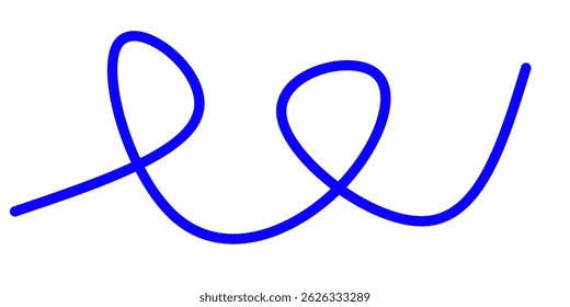 blue squiggly curly lines. blue squiggly line strokes. Swoosh, swash underline stroke set. Abstract wavy thin lines. Scribble elements.
