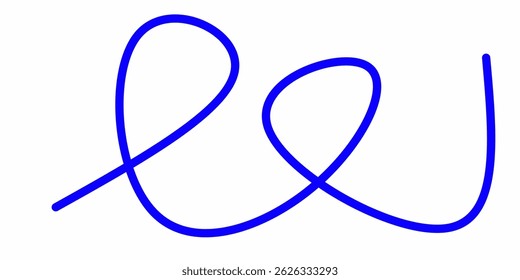 blue squiggly curly lines. blue squiggly line strokes. Swoosh, swash underline stroke set. Abstract wavy thin lines. Scribble elements.