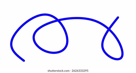 blue squiggly curly lines. blue squiggly line strokes. Swoosh, swash underline stroke set. Abstract wavy thin lines. Scribble elements.