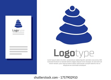 Icono de piedras calientes Blue Stack aislado en fondo blanco. accesorio de salón de belleza. Elemento de plantilla de diseño de logotipo. Ilustración vectorial