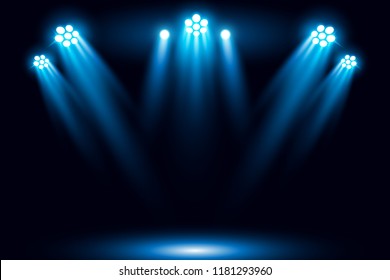 Blue Stage Arena Lighting Background Spotlight Stock Vector (royalty 