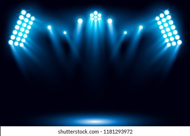 Blue Stage Arena Lighting Background Spotlight Stock Vector (Royalty ...