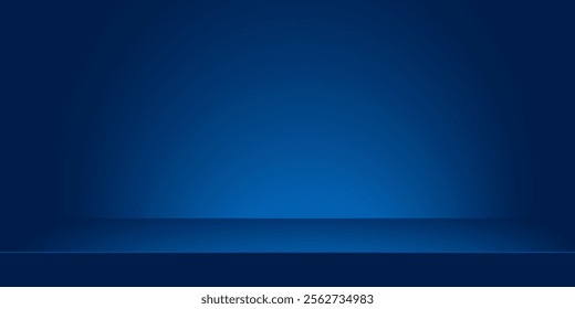 blue stage background for product presentation, empty photo studio 