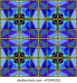 blue stained glass pattern