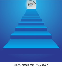 Blue stairs