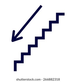Blue stairs - vector icon