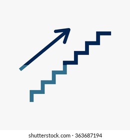 Blue stairs - vector icon