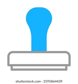 Blue Stamp Icon Illustrative Vector Graphic