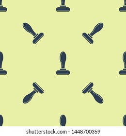 Blue Stamp icon isolated seamless pattern on white background.  Vector Illustration