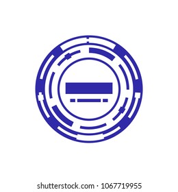 Blue stamp isolated template on white background. Vector illustration