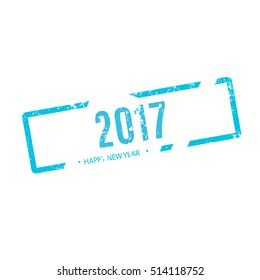 Blue stamp on a white background - 2017