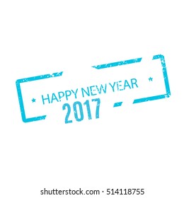 Blue stamp on a white background - 2017