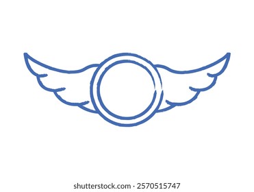 Blue stamp with wings for airmail postage