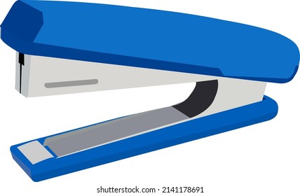 Blue staple, illustration, vector on a white background.