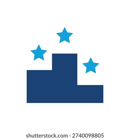 Blue star above navy steps blue stars symbols star steps