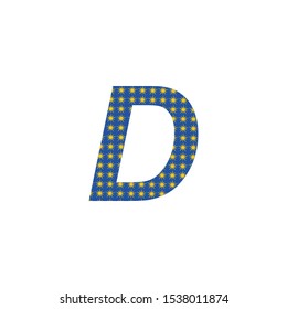 Blue Star Abstract Letter D logo icon vector design concept.