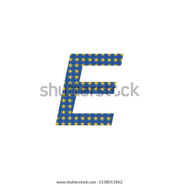 Blue Star Abstract Letter E logo icon vector\
design concept.