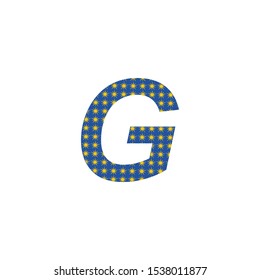Blue Star Abstract Letter G logo icon vector design concept.