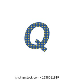 Blue Star Abstract Letter Q logo icon vector design concept.