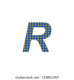 Blue Star Abstract Letter R logo icon vector design concept.
