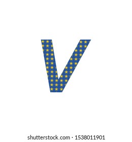 Blue Star Abstract Letter V logo icon vector design concept.