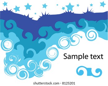 Blue star abstraction