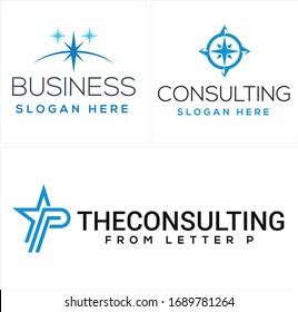 Blue Star Arrow Compass Icon South North West East And Symbol Initial Logo Design Line Vector Suitable For Business Consulting Firm Management Company Travel Agency Adventure