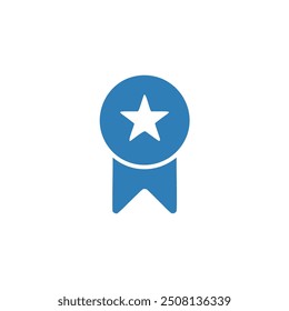 Blue star badge icon. Simple vector illustration of a blue star badge icon. Perfect for websites, apps, and presentations.