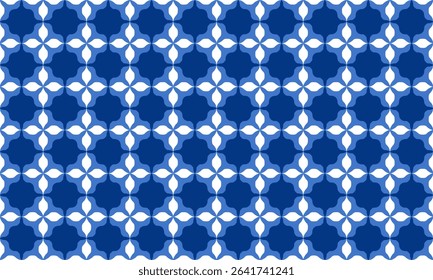 blue star with border hexagons pattern, Abstract Seamless geometric pattern with blue stars background, blue diamond dot, repeat star pattern design for fabric printing, star patter checkerboard