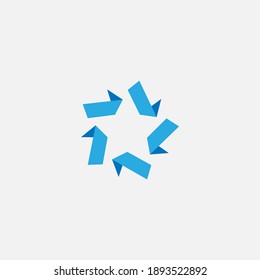 Blue Star Circular Rotation Icon Logo Symbol Design Vector
