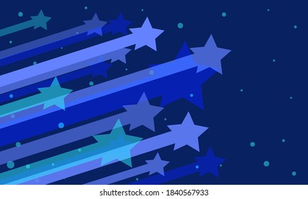 blue star colored abstract background 80s style. Comic cartoon vintage retro style