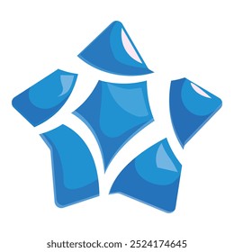 Blue star composed of smaller stars forming a mosaic, ideal for concepts related to teamwork