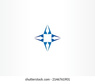 blue star concept logo design icon