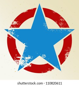 Blue star crosses red ring