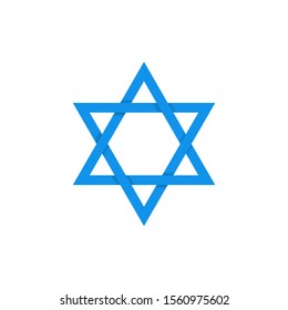 Blue Star of David icon. Generally recognized symbol of modern Jewish identity and Judaism, Israel symbol