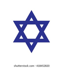 Blue star of David icon vector