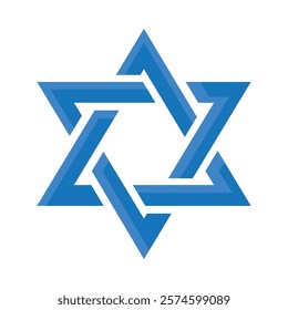 blue star of david isolated design icon