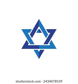 Blauer Stern David Israel Symbol Illustration Design