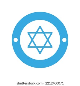 blue star of david. Traditional design. Star icon. Vector illustration. stock image. 
